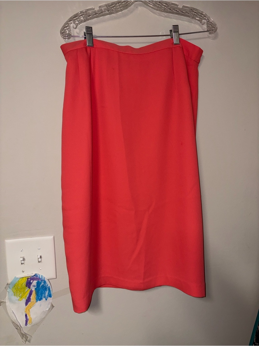 Vintage Office Wear Joan Leslie Coral Midi Skirt - Elegant Women's A-Line